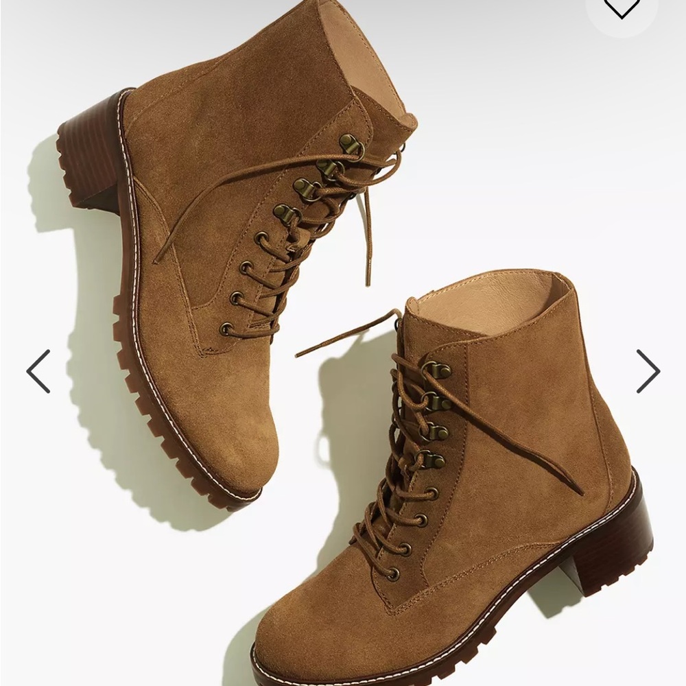 Madewell Julien Lace-Up Lugsole Boots in Suede